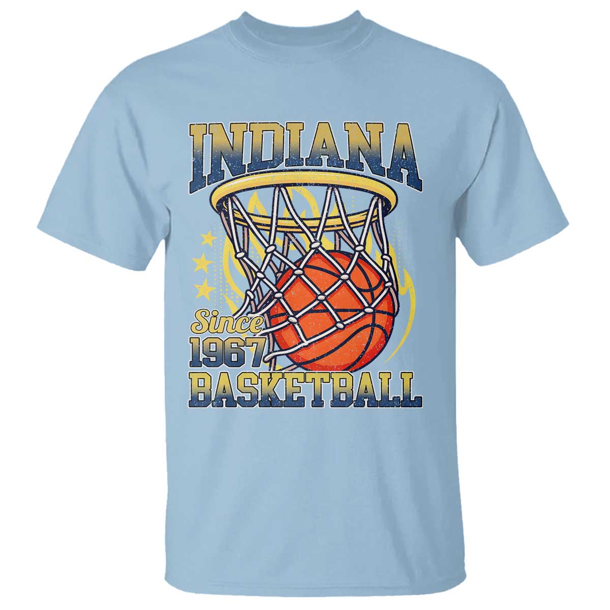 Indiana Basketball Flames Graphic T Shirt Vintage 1967 Fan Indy Hoops Pride