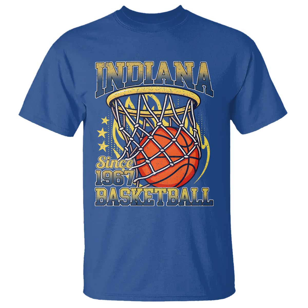 Indiana Basketball Flames Graphic T Shirt Vintage 1967 Fan Indy Hoops Pride