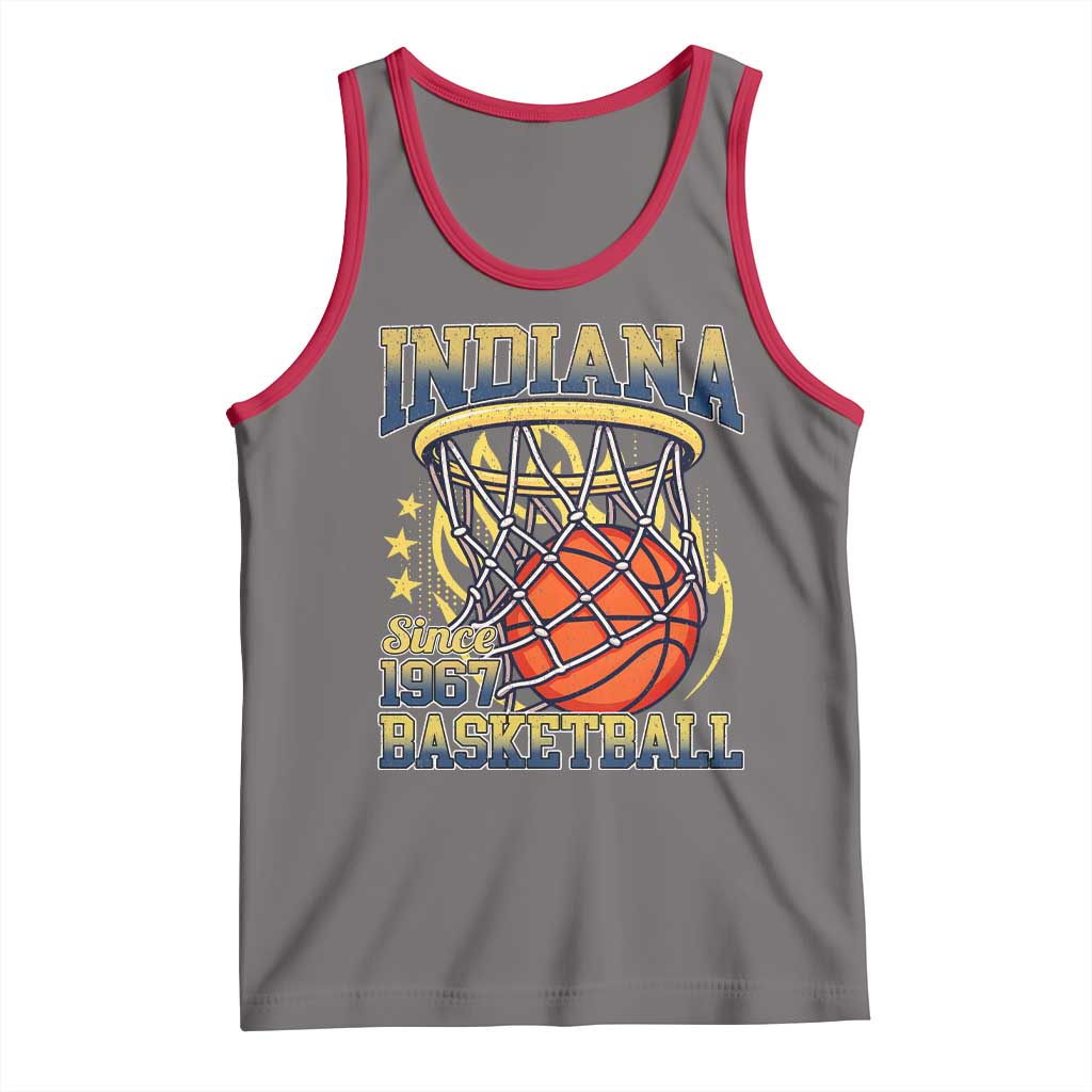 Indiana Basketball Flames Graphic Tank Top Vintage 1967 Fan Indy Hoops Pride