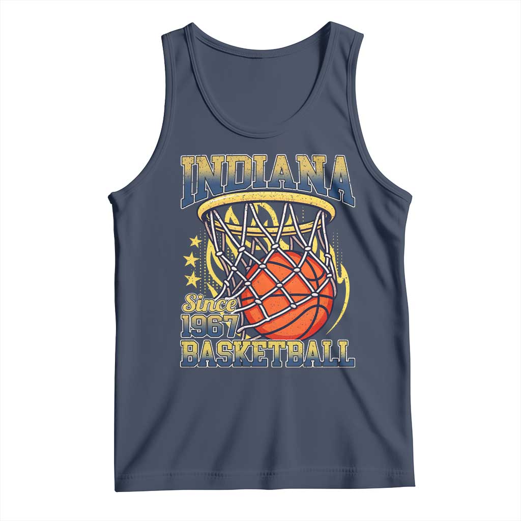 Indiana Basketball Flames Graphic Tank Top Vintage 1967 Fan Indy Hoops Pride