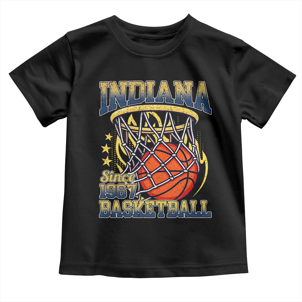 Indiana Basketball Flames Graphic Toddler T Shirt Vintage 1967 Fan Indy Hoops Pride