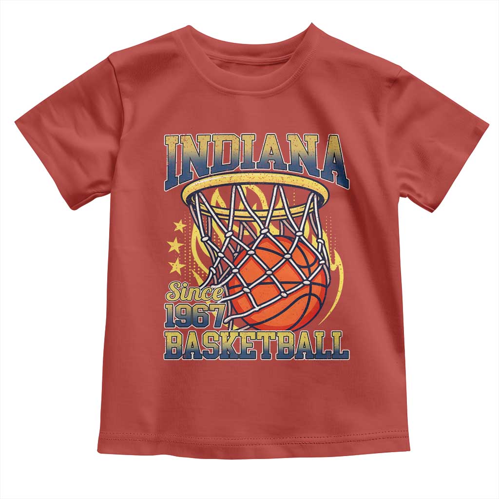 Indiana Basketball Flames Graphic Toddler T Shirt Vintage 1967 Fan Indy Hoops Pride
