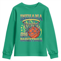 Indiana Basketball Flames Graphic Youth Sweatshirt Vintage 1967 Fan Indy Hoops Pride
