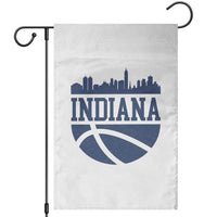 Indiana Skyline Basketball Garden Flag Distressed Urban Hoops Graphic for Indy Fans