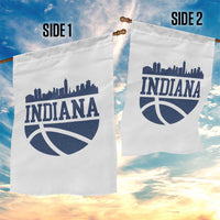 Indiana Skyline Basketball Garden Flag Distressed Urban Hoops Graphic for Indy Fans