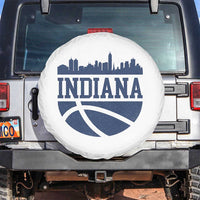 Indiana Skyline Basketball Spare Tire Cover Distressed Urban Hoops Graphic for Indy Fans