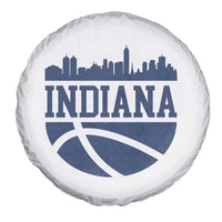 Indiana Skyline Basketball Spare Tire Cover Distressed Urban Hoops Graphic for Indy Fans