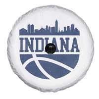Indiana Skyline Basketball Spare Tire Cover Distressed Urban Hoops Graphic for Indy Fans
