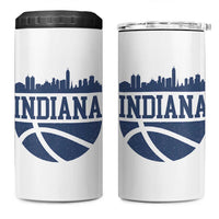 Indiana Skyline Basketball 4 in 1 Can Cooler Tumbler Distressed Urban Hoops Graphic for Indy Fans