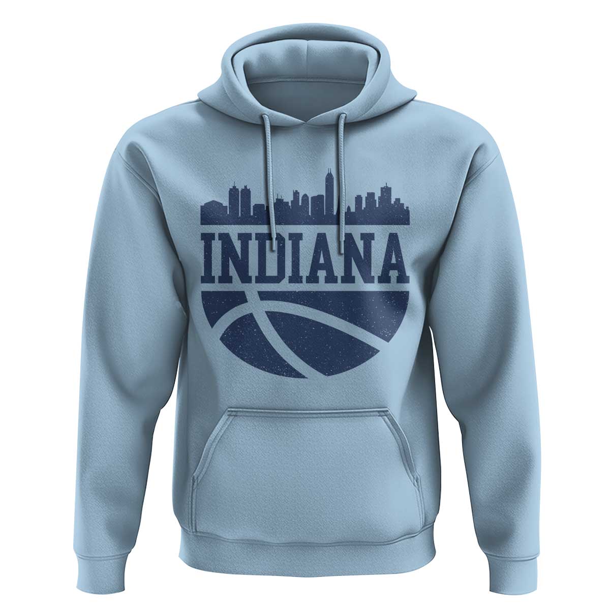 Indiana Skyline Basketball Hoodie Distressed Urban Hoops Graphic for Indy Fans
