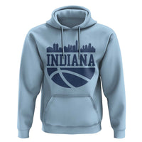 Indiana Skyline Basketball Hoodie Distressed Urban Hoops Graphic for Indy Fans