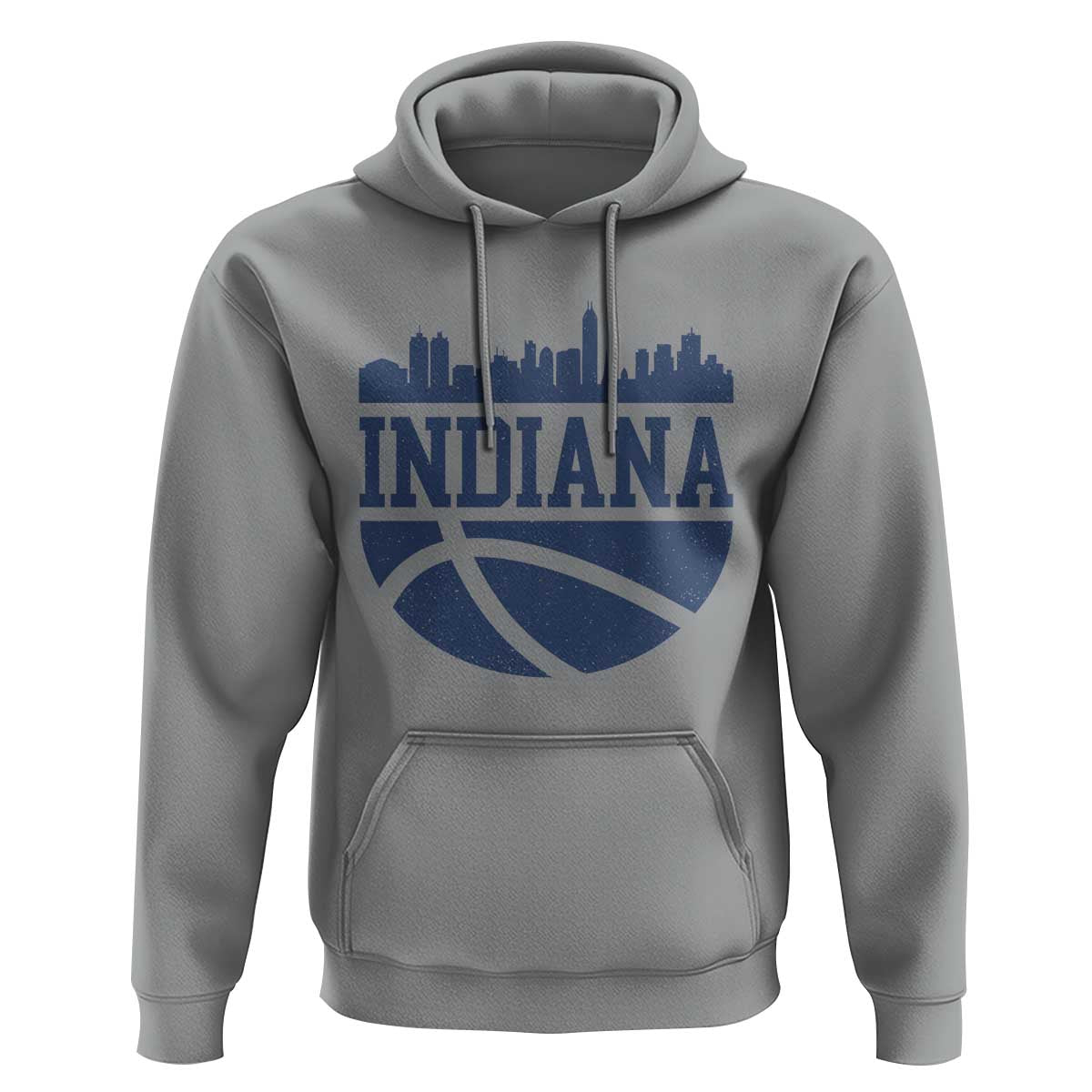 Indiana Skyline Basketball Hoodie Distressed Urban Hoops Graphic for Indy Fans