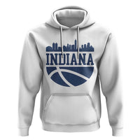 Indiana Skyline Basketball Hoodie Distressed Urban Hoops Graphic for Indy Fans