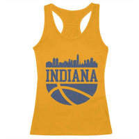 Indiana Skyline Basketball Racerback Tank Top Distressed Urban Hoops Graphic for Indy Fans
