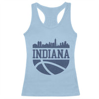 Indiana Skyline Basketball Racerback Tank Top Distressed Urban Hoops Graphic for Indy Fans