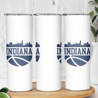Indiana Skyline Basketball Skinny Tumbler Distressed Urban Hoops Graphic for Indy Fans