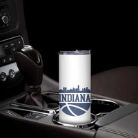Indiana Skyline Basketball Skinny Tumbler Distressed Urban Hoops Graphic for Indy Fans
