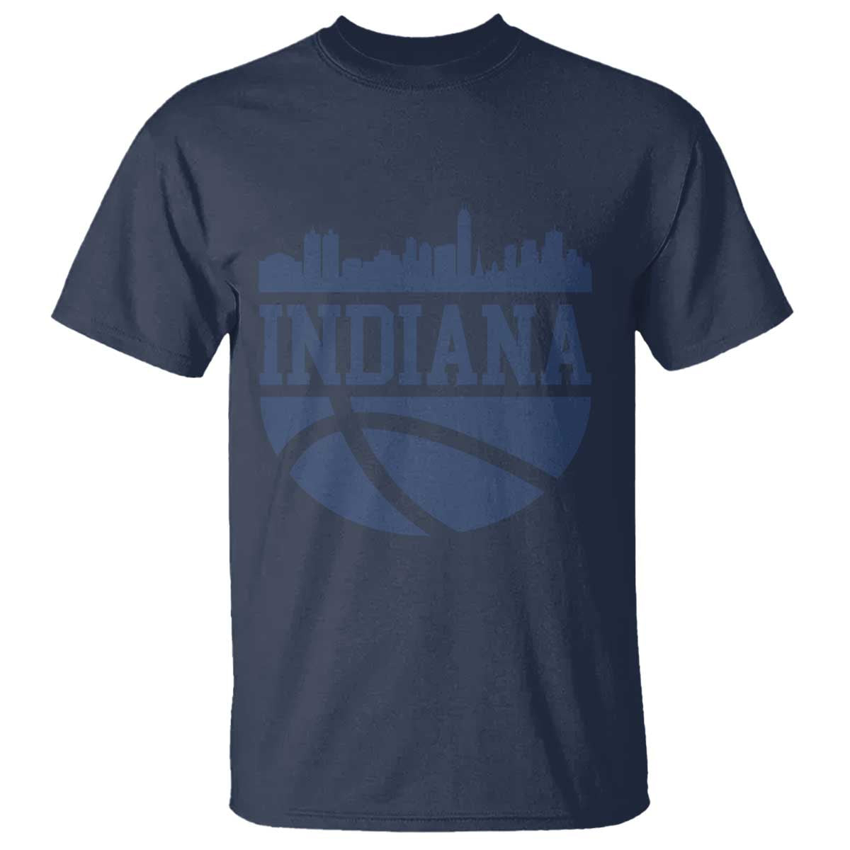 Indiana Skyline Basketball T Shirt Distressed Urban Hoops Graphic for Indy Fans