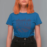 Indiana Skyline Basketball T Shirt For Women Distressed Urban Hoops Graphic for Indy Fans