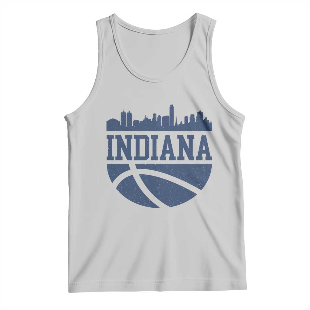 Indiana Skyline Basketball Tank Top Distressed Urban Hoops Graphic for Indy Fans