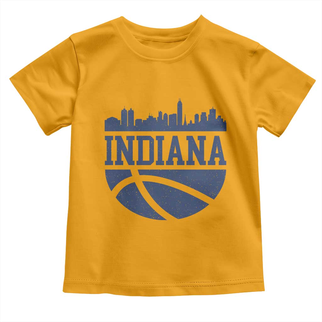 Indiana Skyline Basketball Toddler T Shirt Distressed Urban Hoops Graphic for Indy Fans