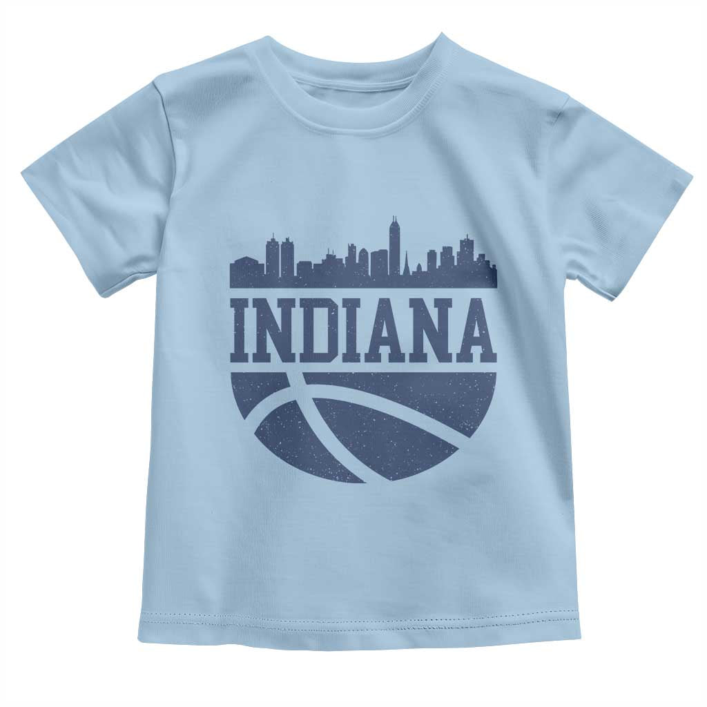Indiana Skyline Basketball Toddler T Shirt Distressed Urban Hoops Graphic for Indy Fans