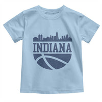 Indiana Skyline Basketball Toddler T Shirt Distressed Urban Hoops Graphic for Indy Fans