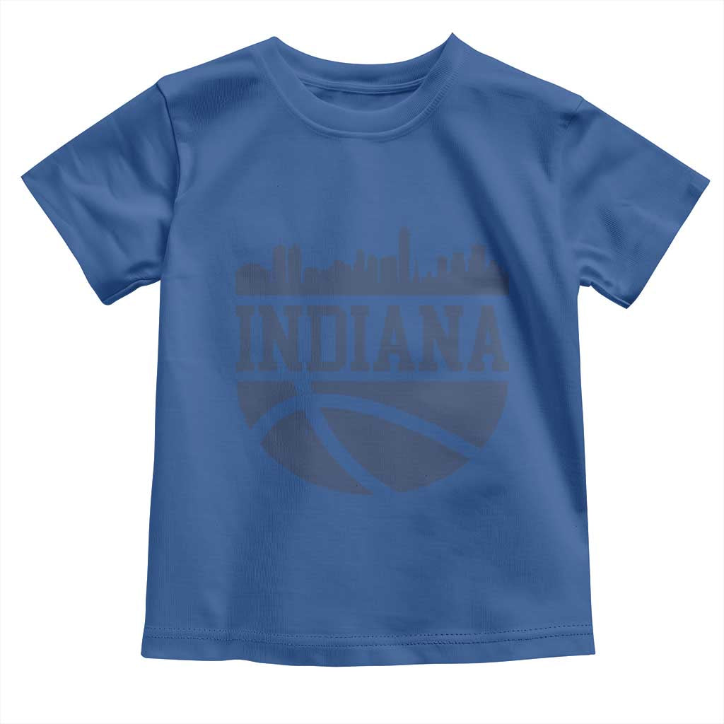 Indiana Skyline Basketball Toddler T Shirt Distressed Urban Hoops Graphic for Indy Fans