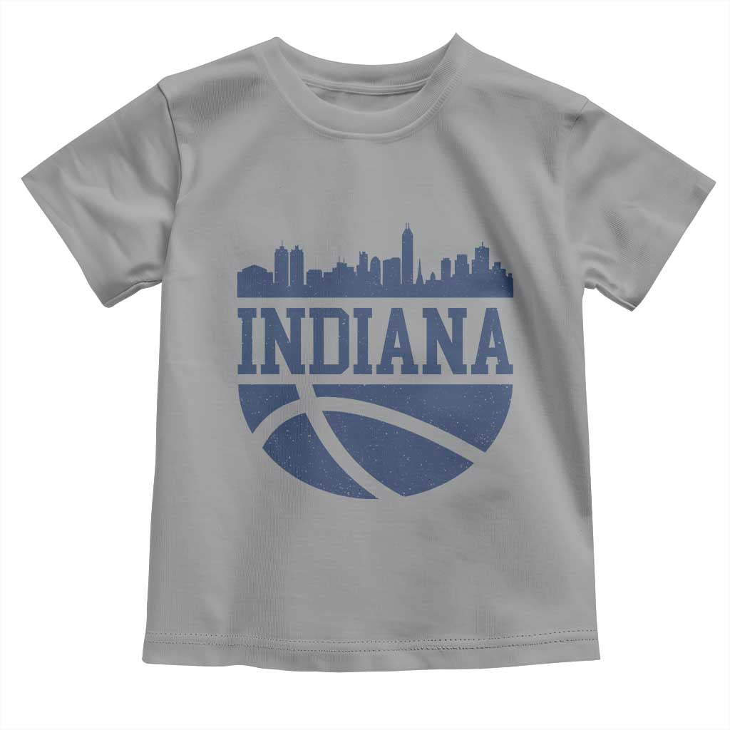 Indiana Skyline Basketball Toddler T Shirt Distressed Urban Hoops Graphic for Indy Fans