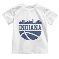 Indiana Skyline Basketball Toddler T Shirt Distressed Urban Hoops Graphic for Indy Fans