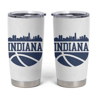 Indiana Skyline Basketball Tumbler Cup Distressed Urban Hoops Graphic for Indy Fans