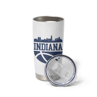 Indiana Skyline Basketball Tumbler Cup Distressed Urban Hoops Graphic for Indy Fans