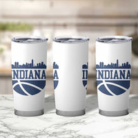 Indiana Skyline Basketball Tumbler Cup Distressed Urban Hoops Graphic for Indy Fans