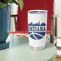 Indiana Skyline Basketball Tumbler Cup Distressed Urban Hoops Graphic for Indy Fans