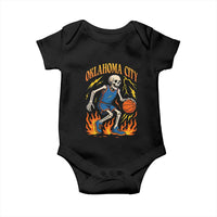 Oklahoma City Basketball Skeleton Baby Onesie OKC Hoops Fan Life Sport Lover - Wonder Print Shop