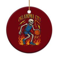Oklahoma City Basketball Skeleton Ceramic Ornament OKC Hoops Fan Life Sport Lover - Wonder Print Shop