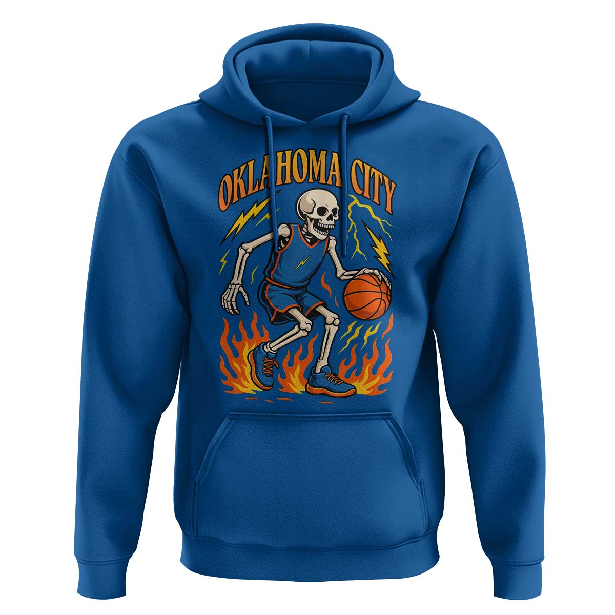 Oklahoma City Basketball Skeleton Hoodie OKC Hoops Fan Life Sport Lover - Wonder Print Shop