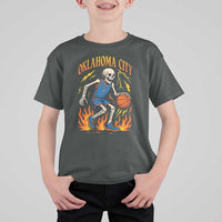 Oklahoma City Basketball Skeleton T Shirt For Kid OKC Hoops Fan Life Sport Lover - Wonder Print Shop