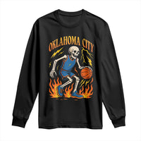 Oklahoma City Basketball Skeleton Long Sleeve Shirt OKC Hoops Fan Life Sport Lover - Wonder Print Shop