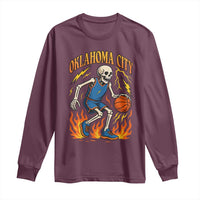 Oklahoma City Basketball Skeleton Long Sleeve Shirt OKC Hoops Fan Life Sport Lover - Wonder Print Shop
