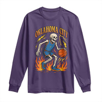 Oklahoma City Basketball Skeleton Long Sleeve Shirt OKC Hoops Fan Life Sport Lover - Wonder Print Shop