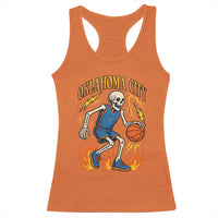 Oklahoma City Basketball Skeleton Racerback Tank Top OKC Hoops Fan Life Sport Lover - Wonder Print Shop