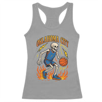 Oklahoma City Basketball Skeleton Racerback Tank Top OKC Hoops Fan Life Sport Lover - Wonder Print Shop