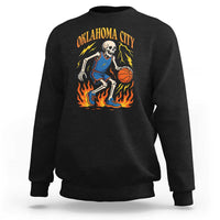 Oklahoma City Basketball Skeleton Sweatshirt OKC Hoops Fan Life Sport Lover - Wonder Print Shop