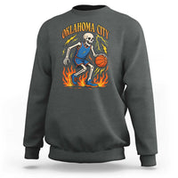 Oklahoma City Basketball Skeleton Sweatshirt OKC Hoops Fan Life Sport Lover - Wonder Print Shop
