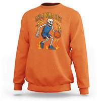 Oklahoma City Basketball Skeleton Sweatshirt OKC Hoops Fan Life Sport Lover - Wonder Print Shop