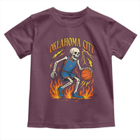 Oklahoma City Basketball Skeleton Toddler T Shirt OKC Hoops Fan Life Sport Lover - Wonder Print Shop