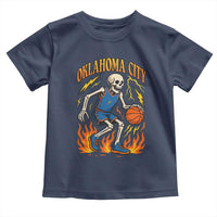 Oklahoma City Basketball Skeleton Toddler T Shirt OKC Hoops Fan Life Sport Lover - Wonder Print Shop