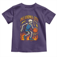Oklahoma City Basketball Skeleton Toddler T Shirt OKC Hoops Fan Life Sport Lover - Wonder Print Shop