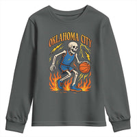 Oklahoma City Basketball Skeleton Youth Sweatshirt OKC Hoops Fan Life Sport Lover - Wonder Print Shop